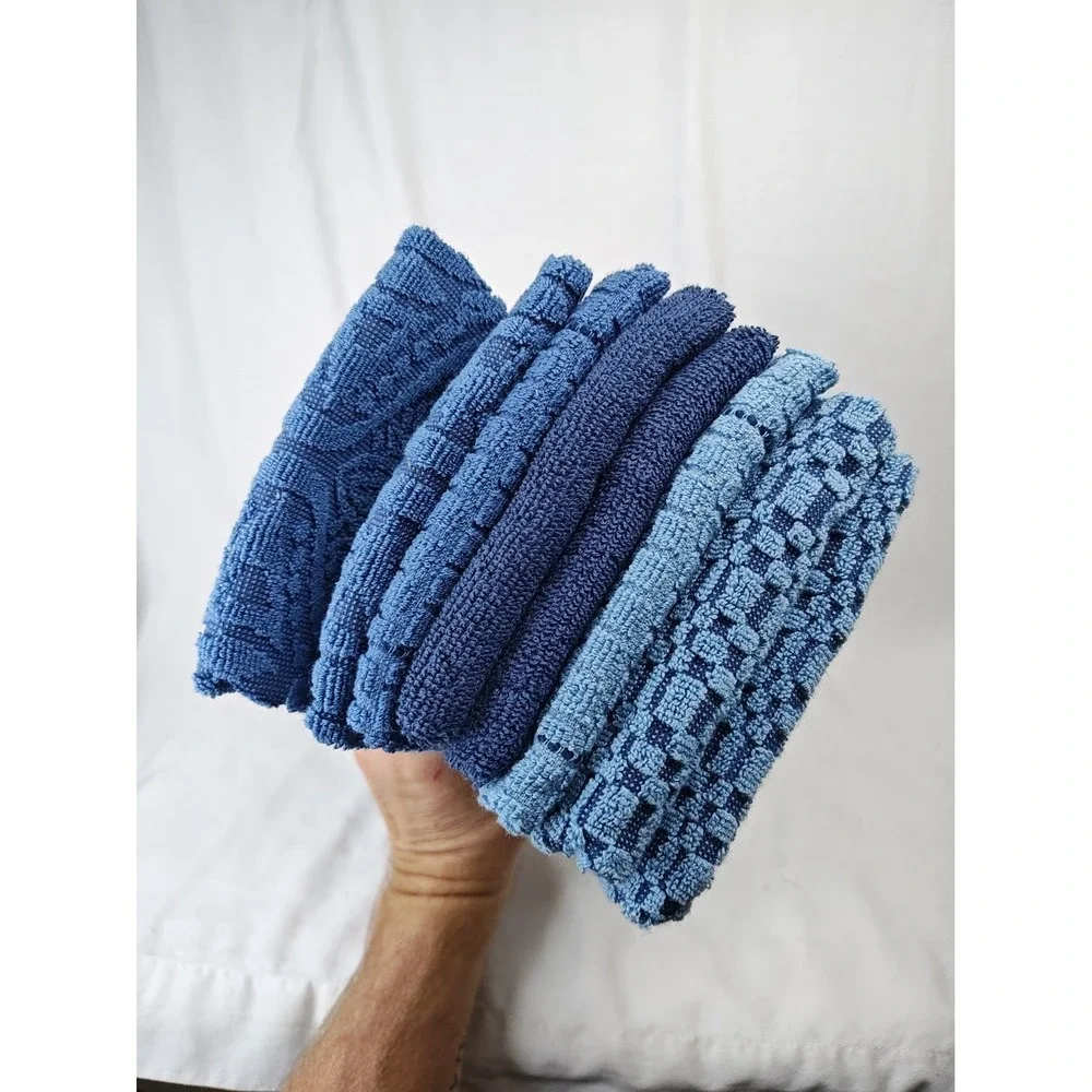 Culinary Classics Kitchen Towels 8 Pack Blue 17x28 100% Cotton 1584934 Hawthorne
